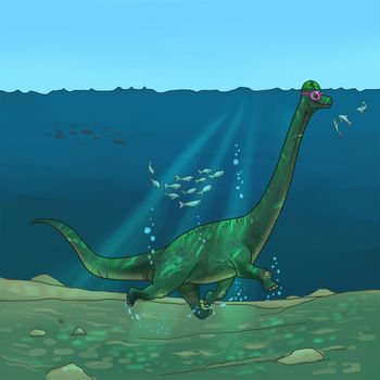 ブラキオサウルス 水中