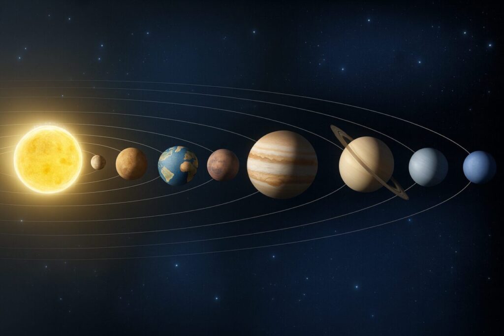 太陽系での地球の位置